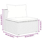 vidaXL Patio Sofa Set with Cushions Lounge Setting Outdoor Furniture Poly Rattan