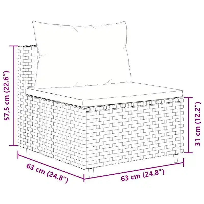 vidaXL Patio Sofa Set with Cushions Lounge Setting Outdoor Furniture Poly Rattan
