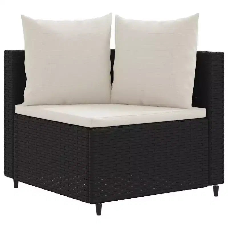 vidaXL Patio Sofa Set with Cushions Lounge Setting Outdoor Furniture Poly Rattan