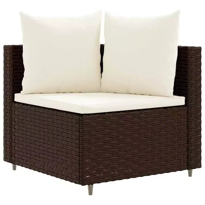 vidaXL Patio Sofa Set with Cushions Lounge Setting Outdoor Furniture Poly Rattan
