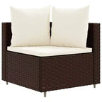 vidaXL Patio Sofa Set with Cushions Lounge Setting Outdoor Furniture Poly Rattan