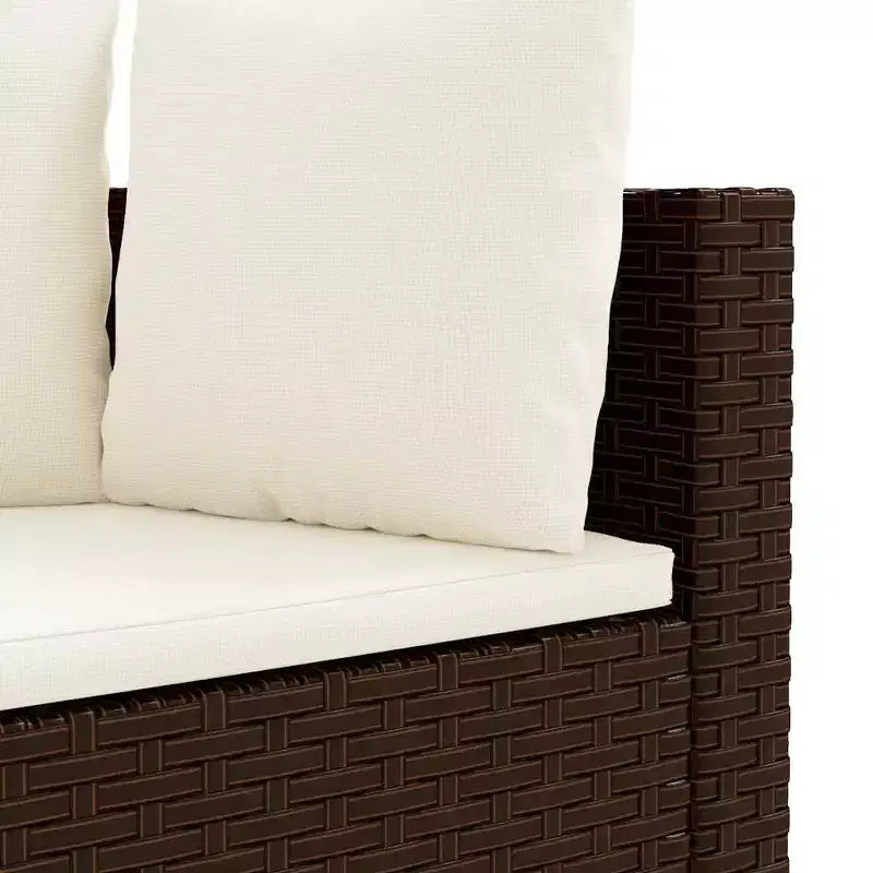 vidaXL Patio Sofa Set with Cushions Lounge Setting Outdoor Furniture Poly Rattan