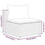 vidaXL Patio Sofa Set with Cushions Lounge Setting Outdoor Furniture Poly Rattan