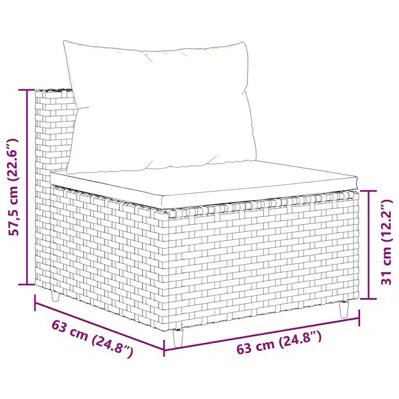 vidaXL Patio Sofa Set with Cushions Lounge Setting Outdoor Furniture Poly Rattan