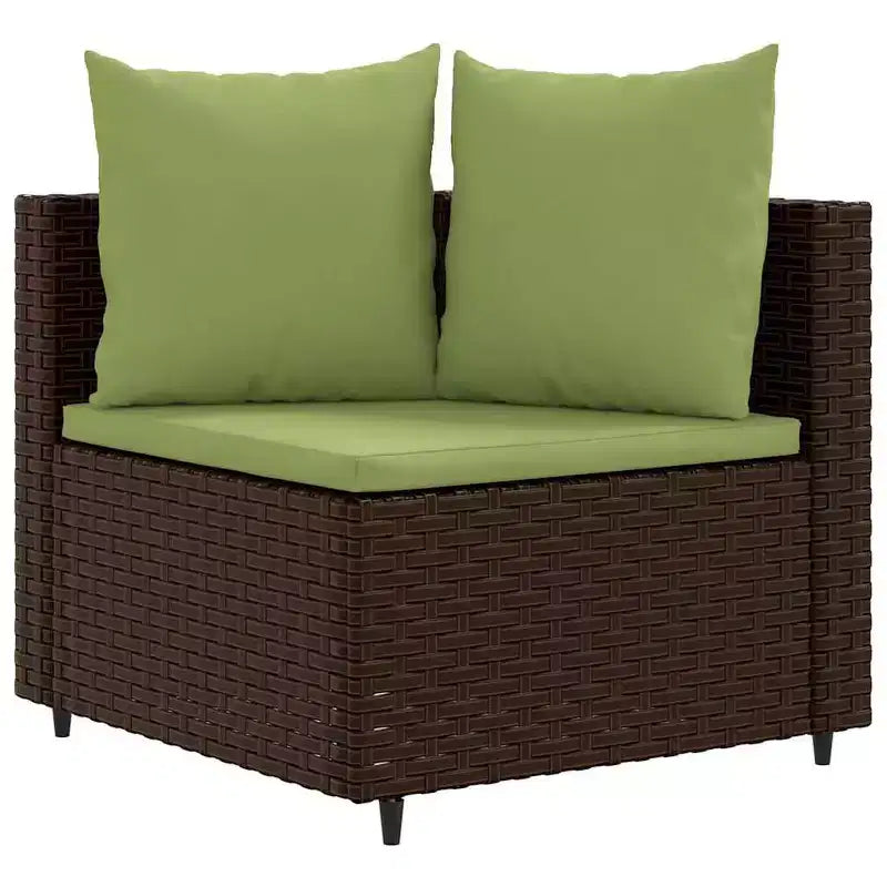 vidaXL Patio Sofa Set with Cushions Lounge Setting Outdoor Furniture Poly Rattan