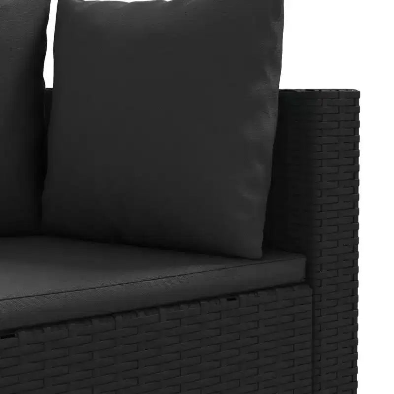 vidaXL Patio Sofa Set with Cushions Lounge Setting Outdoor Furniture Poly Rattan