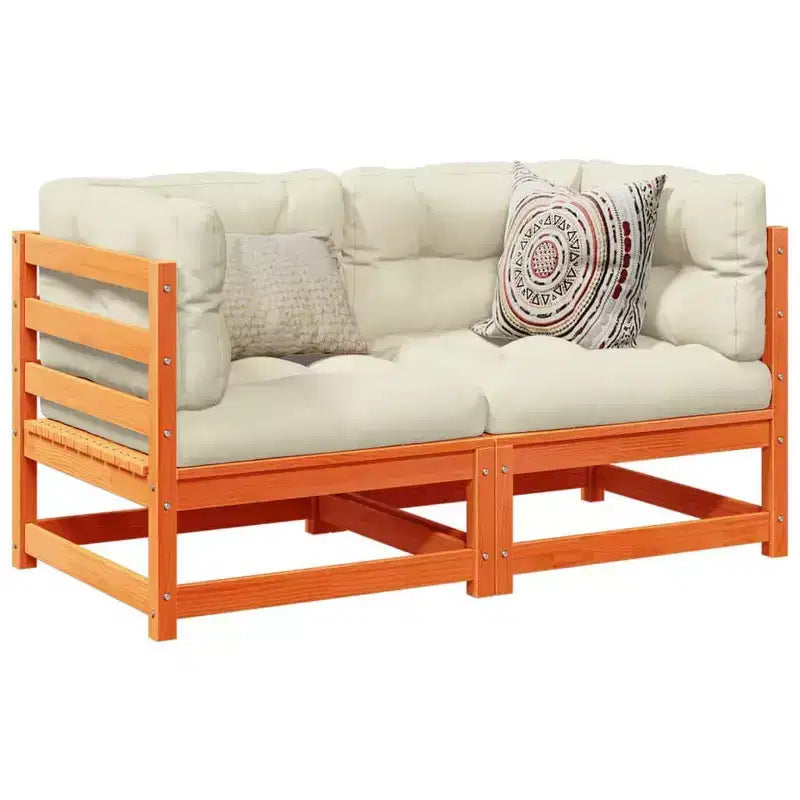vidaXL 2 Piece Patio Sofa Set Solid Wood Pine