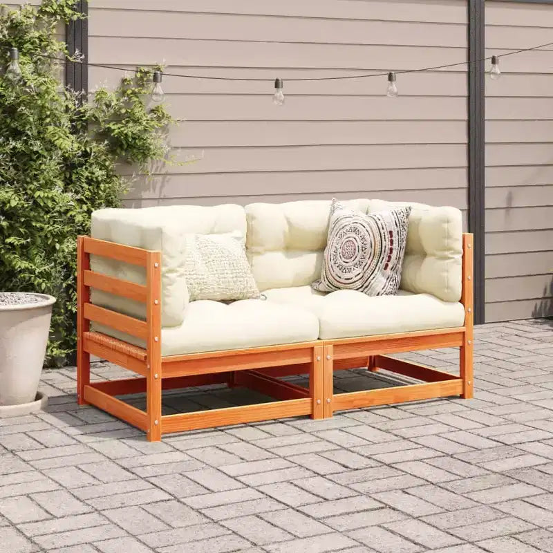 vidaXL 2 Piece Patio Sofa Set Solid Wood Pine