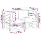 vidaXL 2 Piece Patio Sofa Set Solid Wood Pine