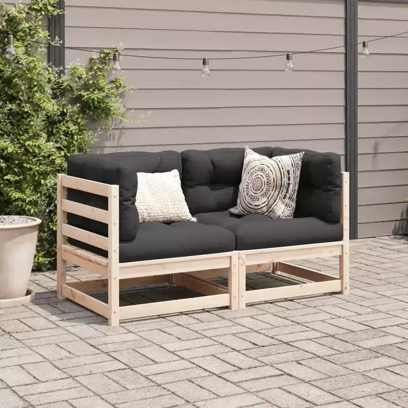 vidaXL 2 Piece Patio Sofa Set Solid Wood Pine