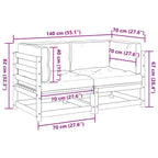 vidaXL 2 Piece Patio Sofa Set Solid Wood Pine