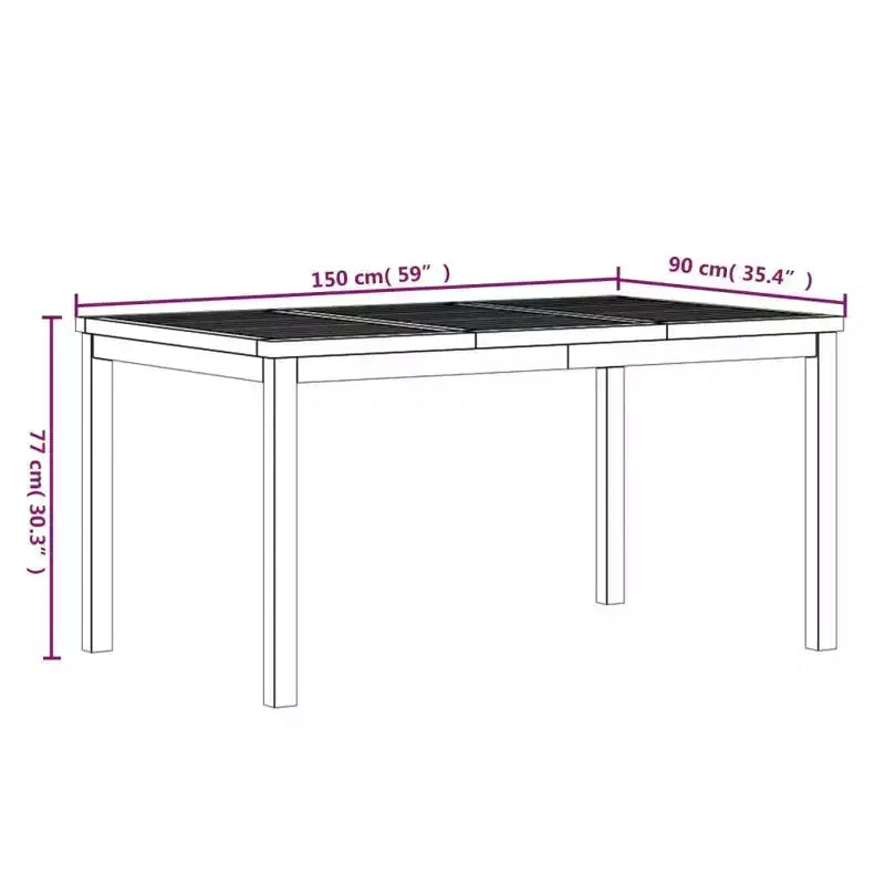 vidaXL Garden Dining Set Natural Wood Fine Sanded Teak Hardwood Standard
