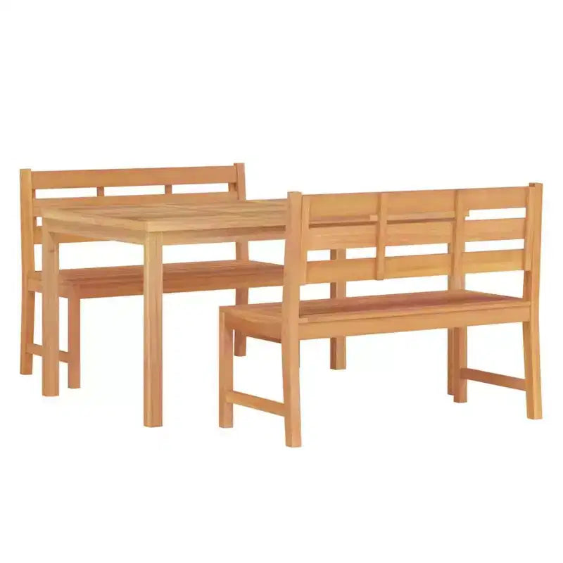 vidaXL Garden Dining Set Natural Wood Fine Sanded Teak Hardwood Standard