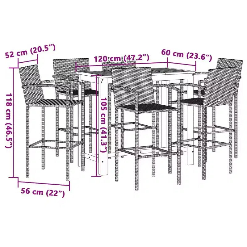 vidaXL Outdoor Bar Furniture Set