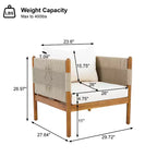 Christopher Knight Home Dahyun Modern 4 Piece Outdoor Acacia Wood Seating Set with Slatted Table