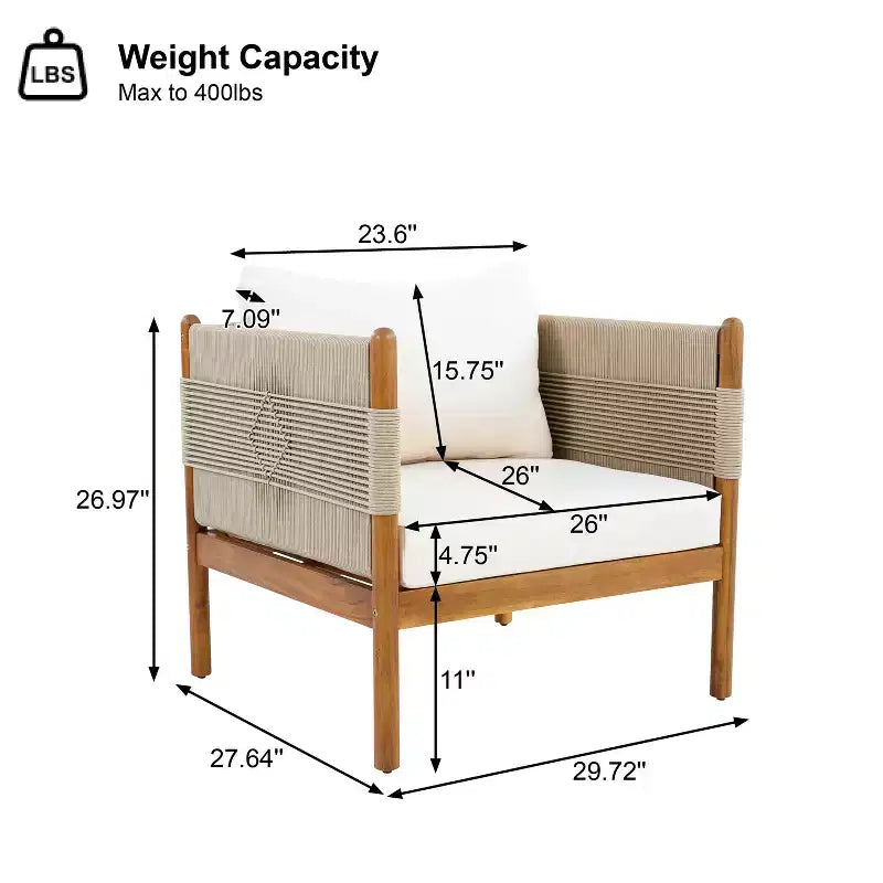 Christopher Knight Home Dahyun Modern 4 Piece Outdoor Acacia Wood Seating Set with Slatted Table