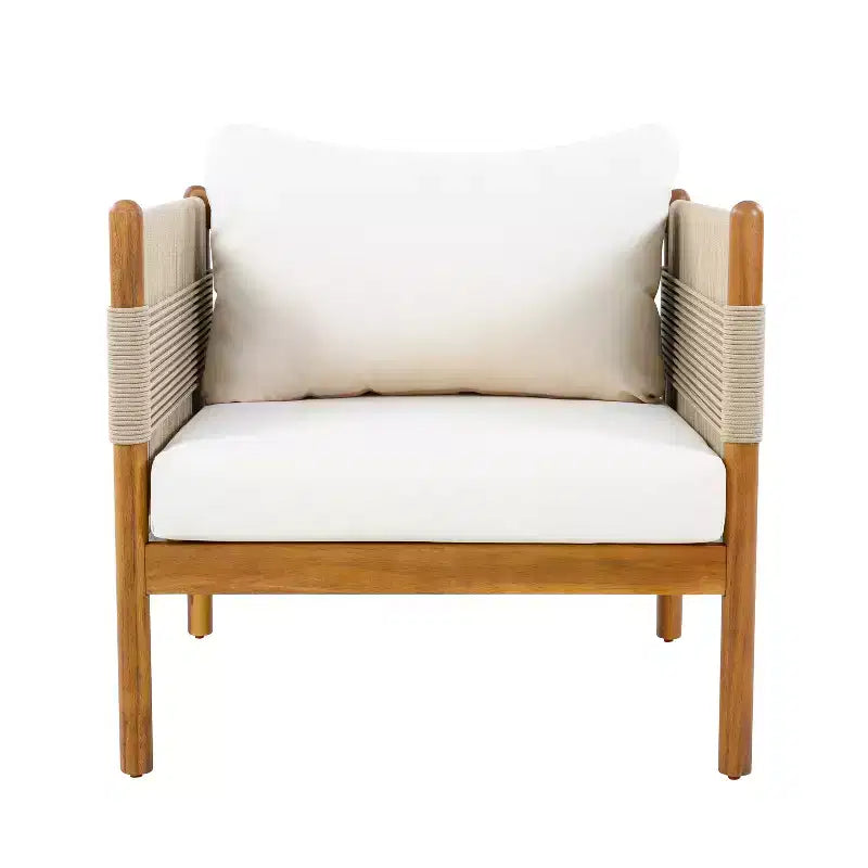 Christopher Knight Home Dahyun Modern 4 Piece Outdoor Acacia Wood Seating Set with Slatted Table