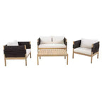 Christopher Knight Home Dahyun Modern 4 Piece Outdoor Acacia Wood Seating Set with Slatted Table
