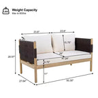 Christopher Knight Home Dahyun Modern 4 Piece Outdoor Acacia Wood Seating Set with Slatted Table