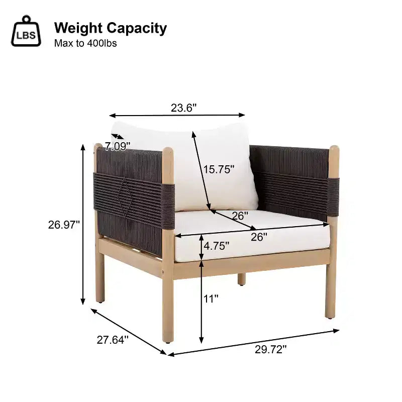 Christopher Knight Home Dahyun Modern 4 Piece Outdoor Acacia Wood Seating Set with Slatted Table
