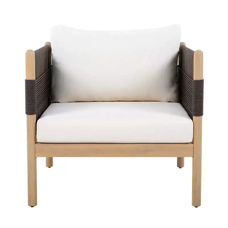 Christopher Knight Home Dahyun Modern 4 Piece Outdoor Acacia Wood Seating Set with Slatted Table