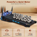 Whisen Foldable Treadmills, Home Exercise Equipment Treadmills with Incline, 350 LBS Weight Capacity - Black