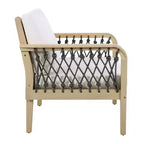 Christopher Knight Home Tzuyu Farmhouse Outdoor Acacia Wood Loveseat and Coffee Table Set with Handwoven Rope