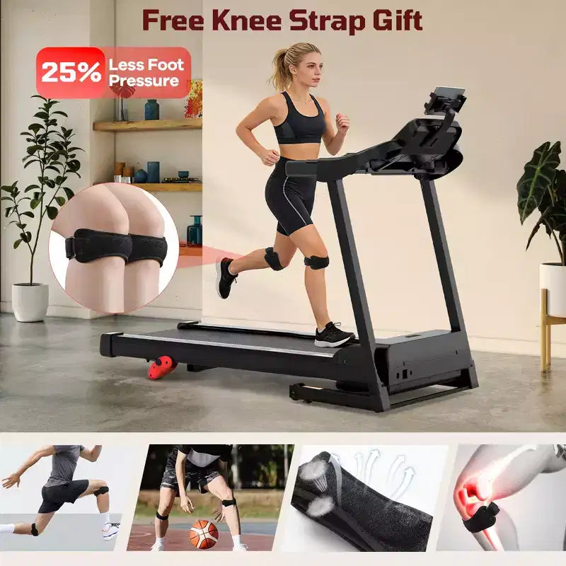 3.5HP Treadmill Clearance: 4-in-1 Foldable Treadmill with 12% Incline, APP & Bluetooth Speakers, 330lbs Capacity, 71 Programs, Home/Office Use