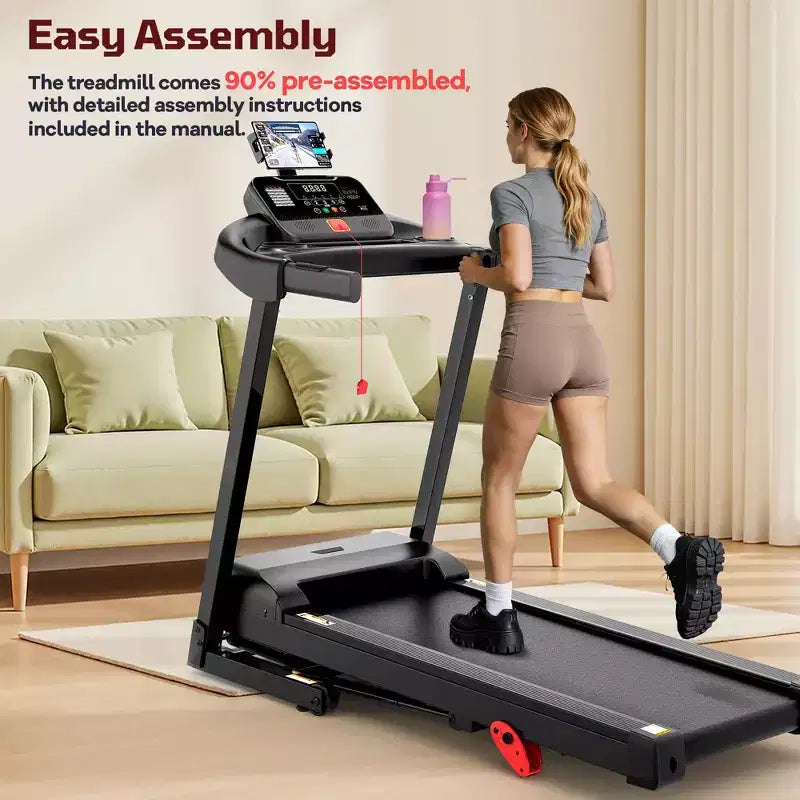 3.5HP Treadmill Clearance: 4-in-1 Foldable Treadmill with 12% Incline, APP & Bluetooth Speakers, 330lbs Capacity, 71 Programs, Home/Office Use