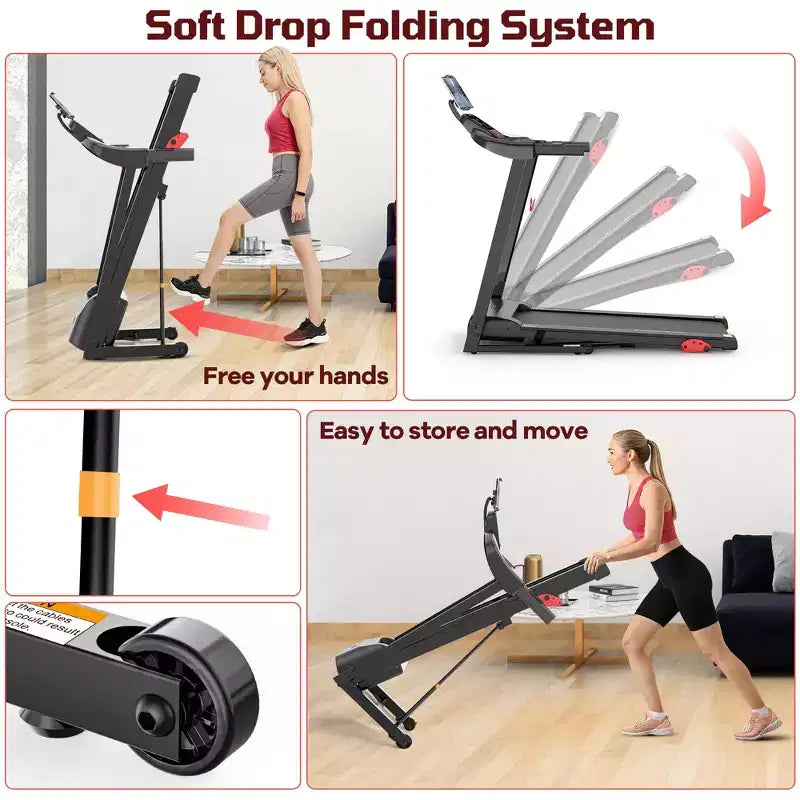 3.5HP Treadmill Clearance: 4-in-1 Foldable Treadmill with 12% Incline, APP & Bluetooth Speakers, 330lbs Capacity, 71 Programs, Home/Office Use