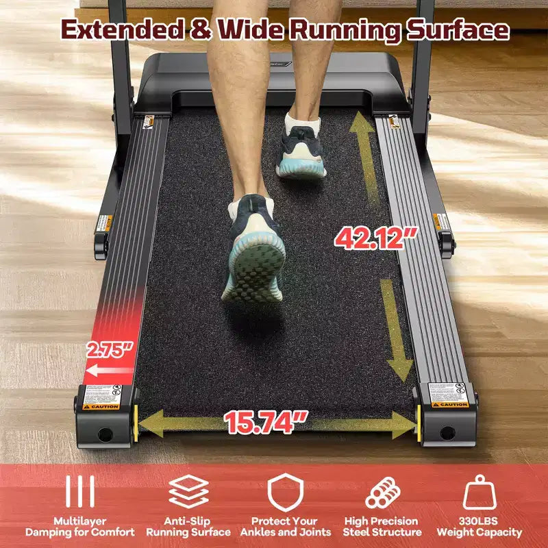 3.5HP Treadmill Clearance: 4-in-1 Foldable Treadmill with 12% Incline, APP & Bluetooth Speakers, 330lbs Capacity, 71 Programs, Home/Office Use