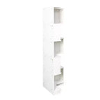 VIYET 69 Bibliothèque d'angle à 5 niveaux avec lumières LED, étagère de présentation en forme de L blanche (design à déflecteur pour bureau à domicile et salon)