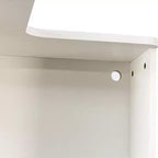 VIYET 69 Bibliothèque d'angle à 5 niveaux avec lumières LED, étagère de présentation en forme de L blanche (design à déflecteur pour bureau à domicile et salon)