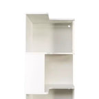 VIYET 69 Bibliothèque d'angle à 5 niveaux avec lumières LED, étagère de présentation en forme de L blanche (design à déflecteur pour bureau à domicile et salon)