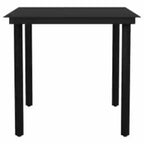vidaXL Contemporary Patio Dining Set with Cushions, Poly Rattan, Glass