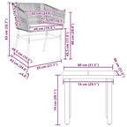 vidaXL Contemporary Patio Dining Set with Cushions, Poly Rattan, Glass