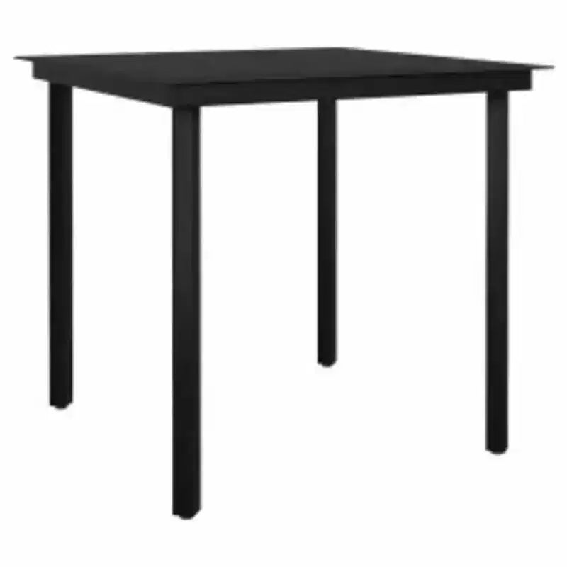 vidaXL Contemporary Patio Dining Set with Cushions, Poly Rattan, Glass
