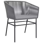vidaXL Contemporary Patio Dining Set with Cushions, Poly Rattan, Glass