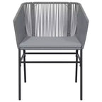 vidaXL Contemporary Patio Dining Set with Cushions, Poly Rattan, Glass