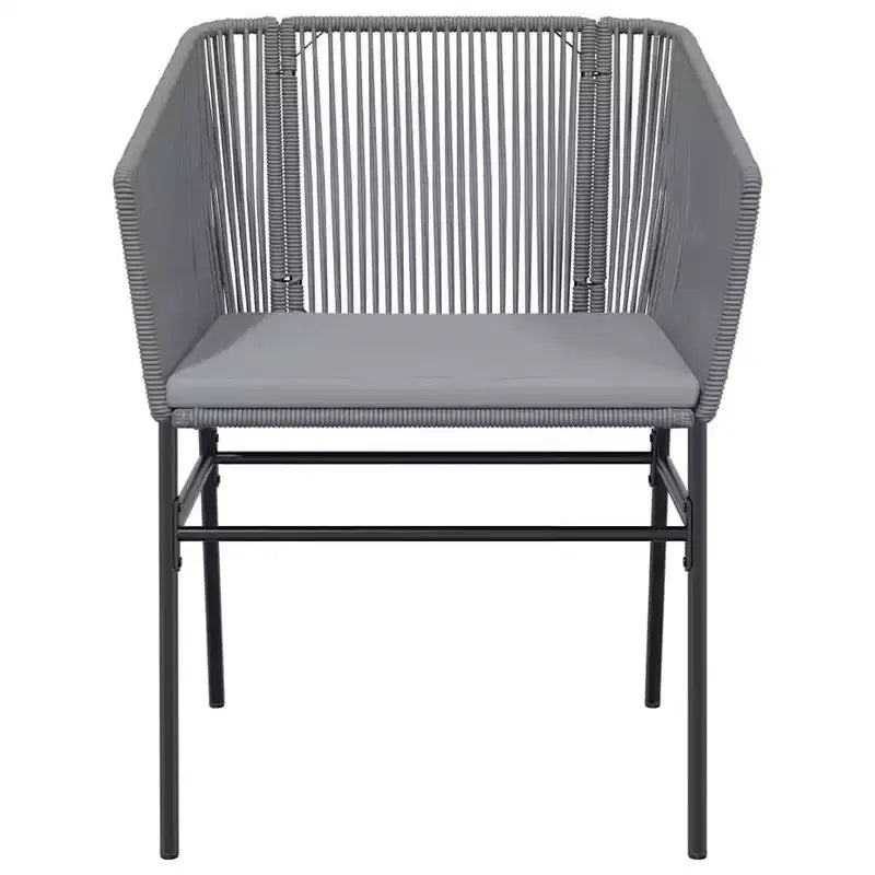 vidaXL Contemporary Patio Dining Set with Cushions, Poly Rattan, Glass