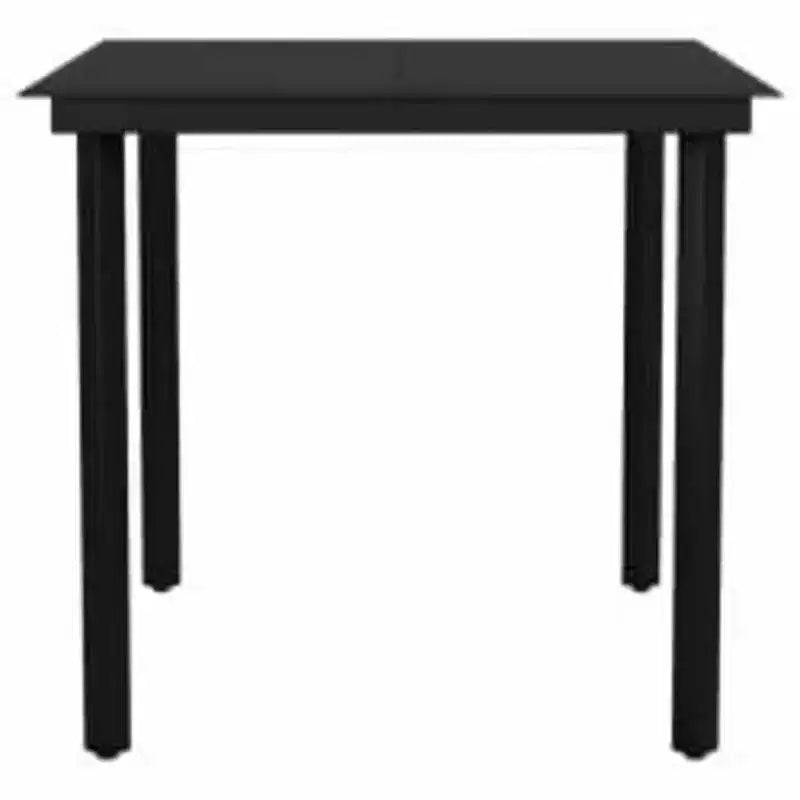 vidaXL Contemporary Patio Dining Set with Cushions, Poly Rattan, Glass