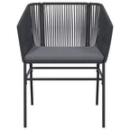 vidaXL Contemporary Patio Dining Set with Cushions, Poly Rattan, Glass