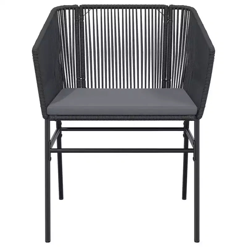 vidaXL Contemporary Patio Dining Set with Cushions, Poly Rattan, Glass