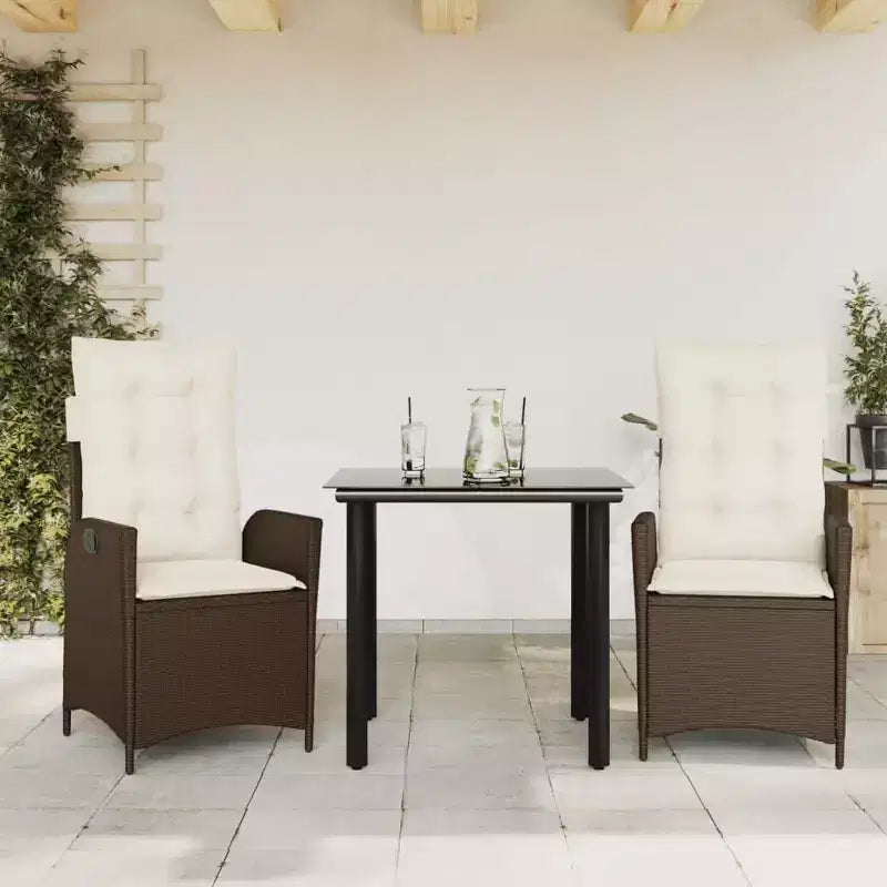 vidaXL Outdoor Dining Set in Poly Rattan