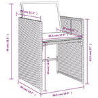 vidaXL Patio Dining Set Set of 10 PE rattan 11 Piece Foldable