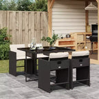 vidaXL Patio Dining Set Set of 10 PE rattan 11 Piece Foldable