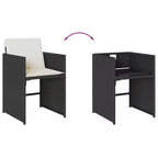vidaXL Patio Dining Set Set of 10 PE rattan 11 Piece Foldable