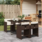 vidaXL Patio Dining Set Set of 10 PE rattan 11 Piece Foldable
