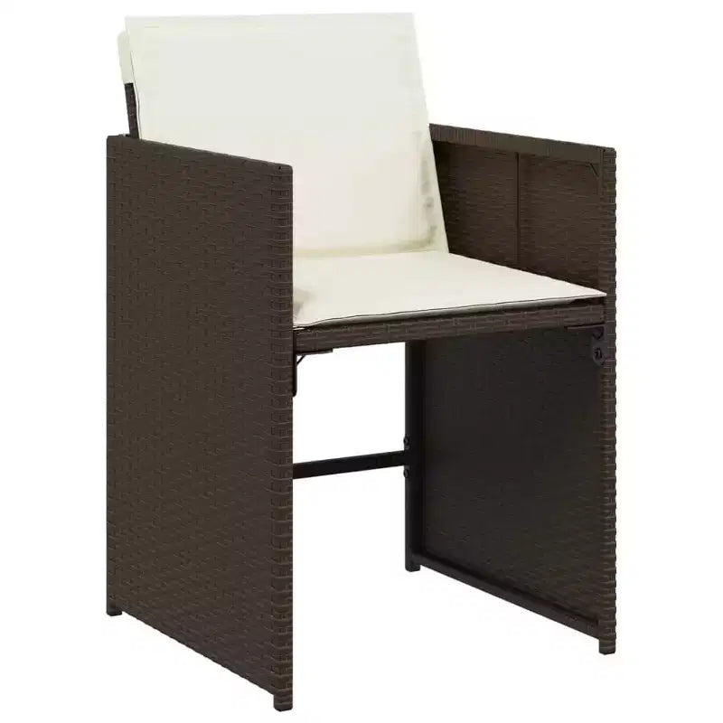 vidaXL Patio Dining Set Set of 10 PE rattan 11 Piece Foldable