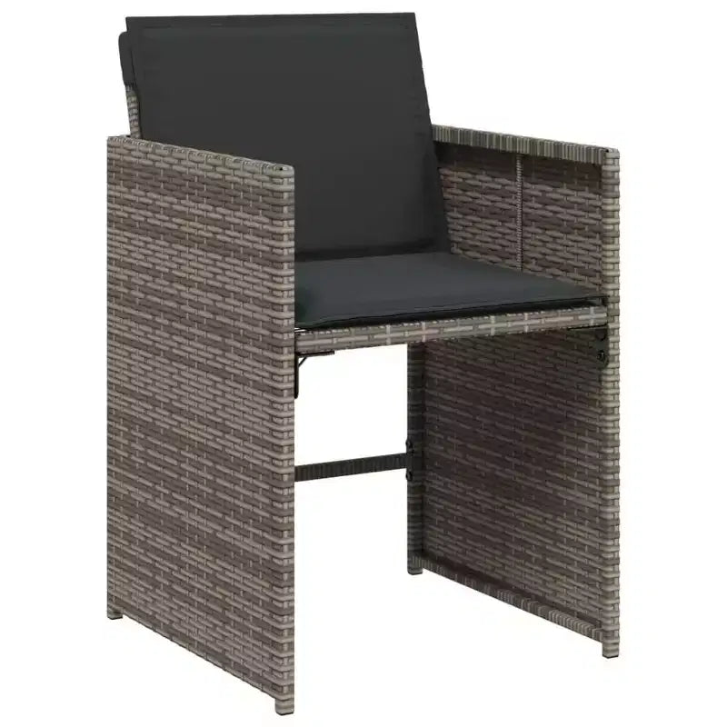 vidaXL Patio Dining Set Set of 10 PE rattan 11 Piece Foldable